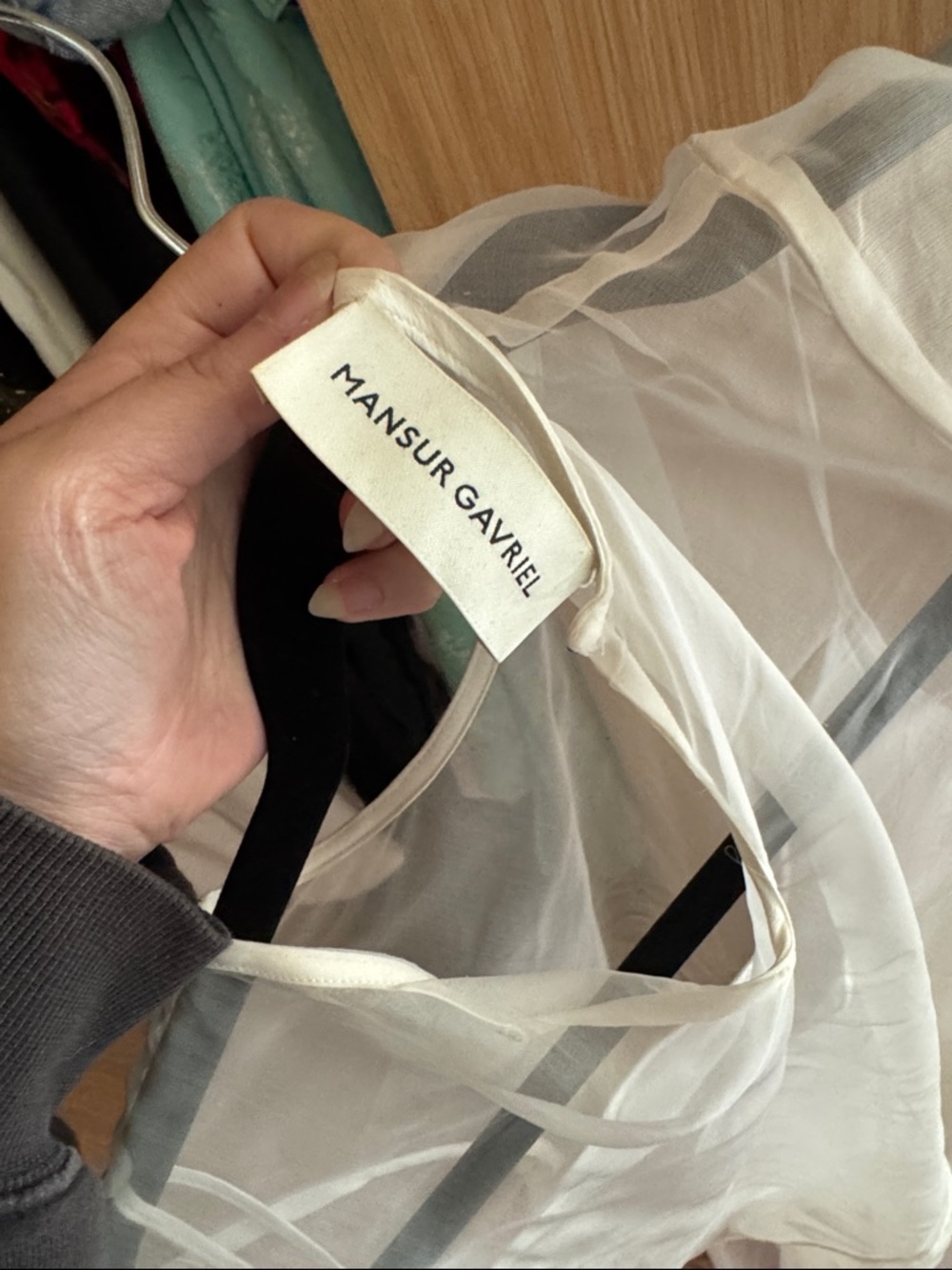 Mansur Gavriel White Sheer Midi Dress with Slip - Picture 7 of 10